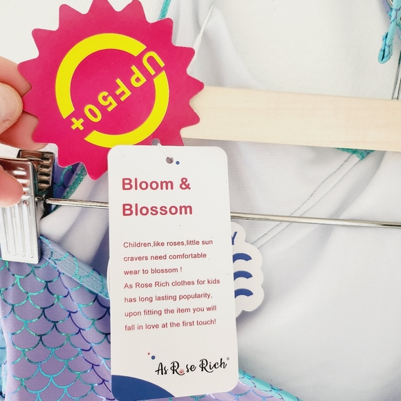 NWT AS ROSE RICH girls one piece ruffle bathing suit - Picture 5 of 6